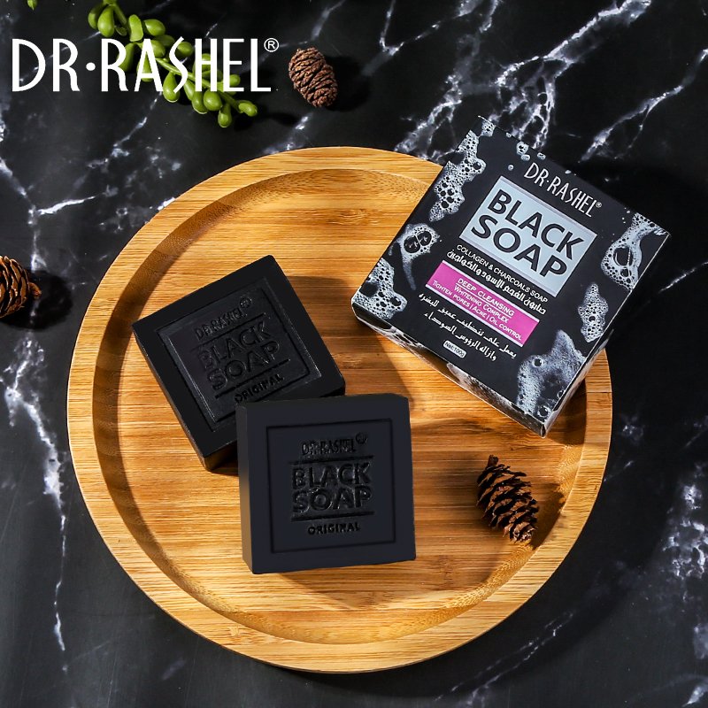 1 (1) Dr. Rashel Black Soap – Collagen & Charcoal Deep Cleansing Soap - Image 3